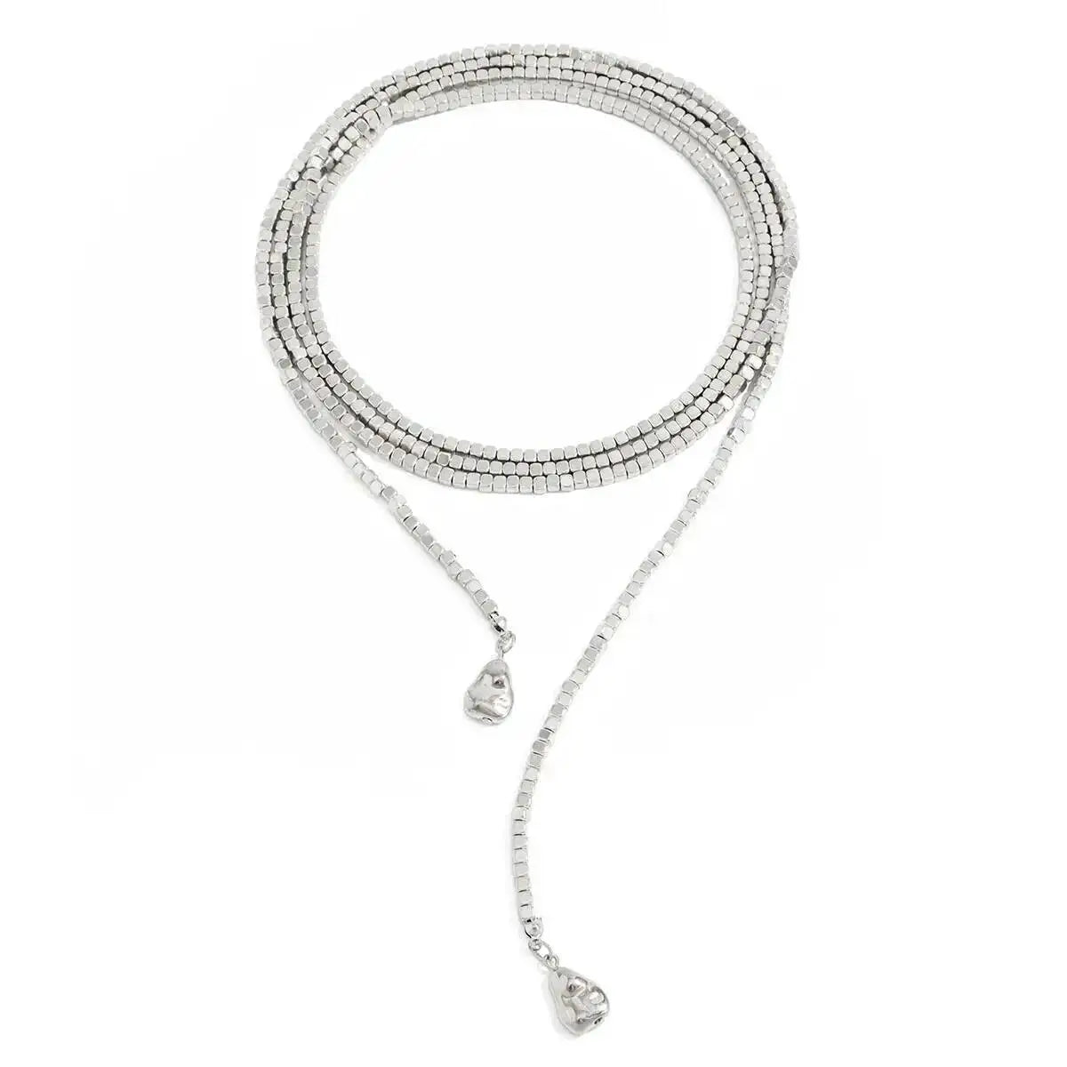 IngeSight.Z 4 Styles Boho Irregular CCB Beaded Long Necklace Women Hip Hop Creative Sexy Y-Shaped Clavicle Chain Elegent Jewelry - ClosetBlues