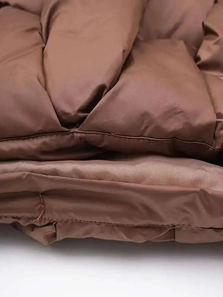 Bremea Brown Braided Puff Thick Jacket