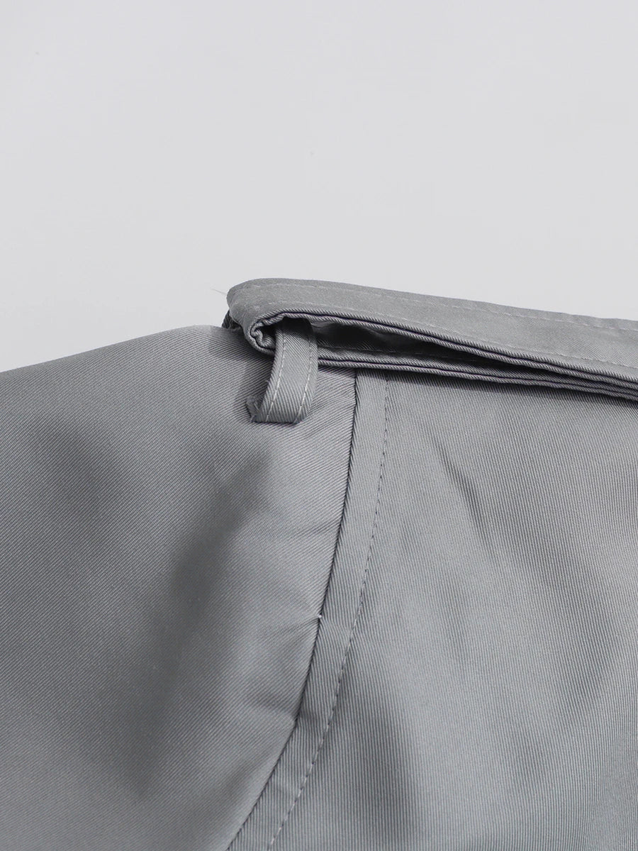 Dinala Power Drop Waist Trench Coat Dress