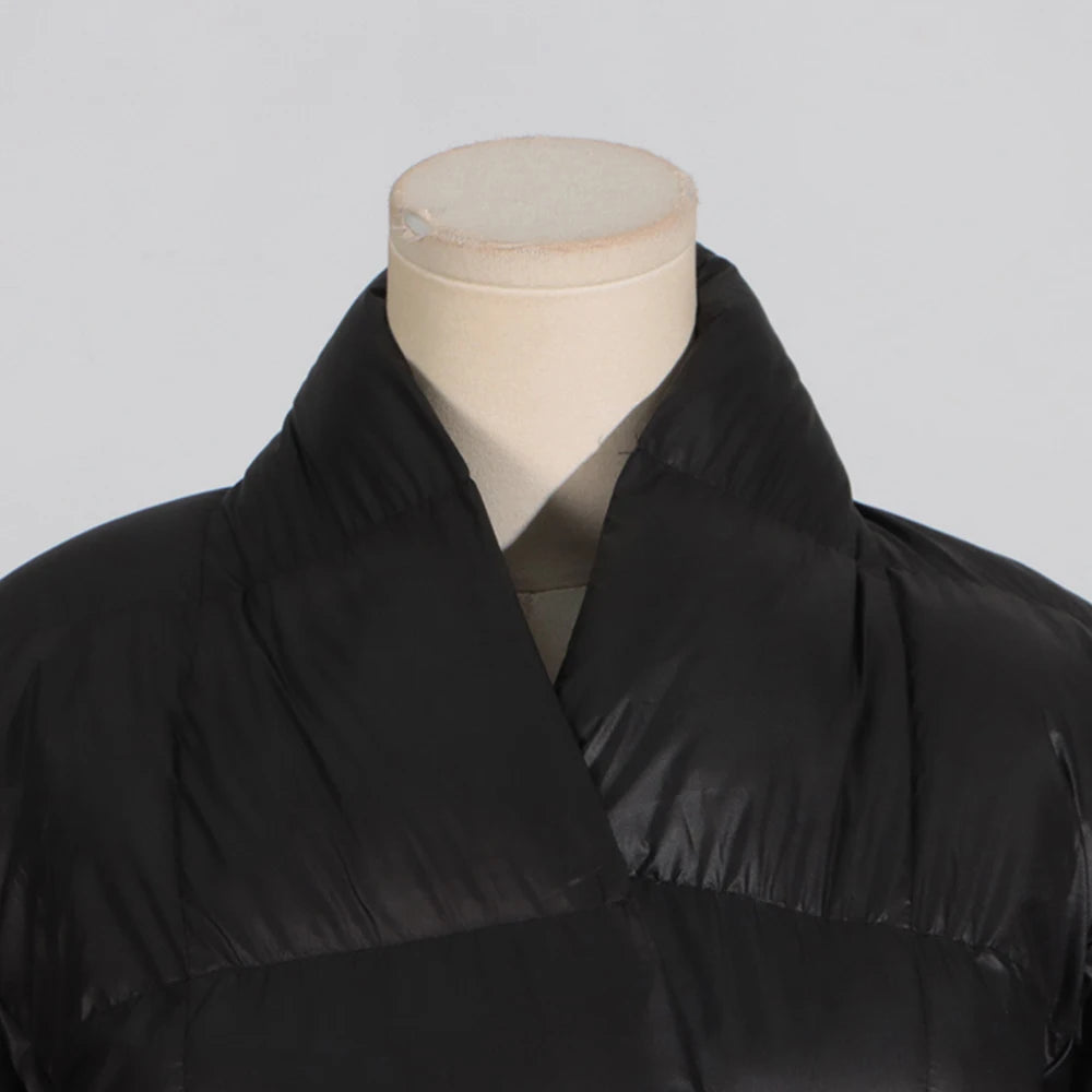 New Look Puff Quilted Kimono Wrap Bomber Jacket