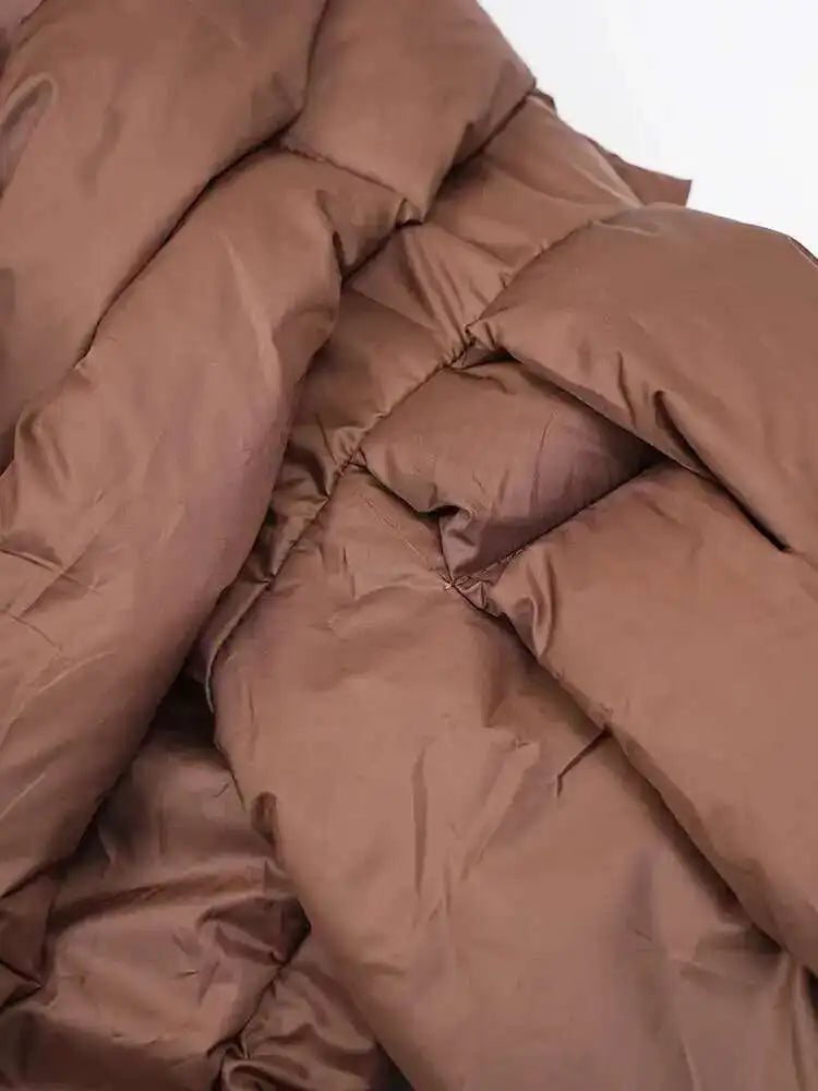 Bremea Brown Braided Puff Thick Jacket