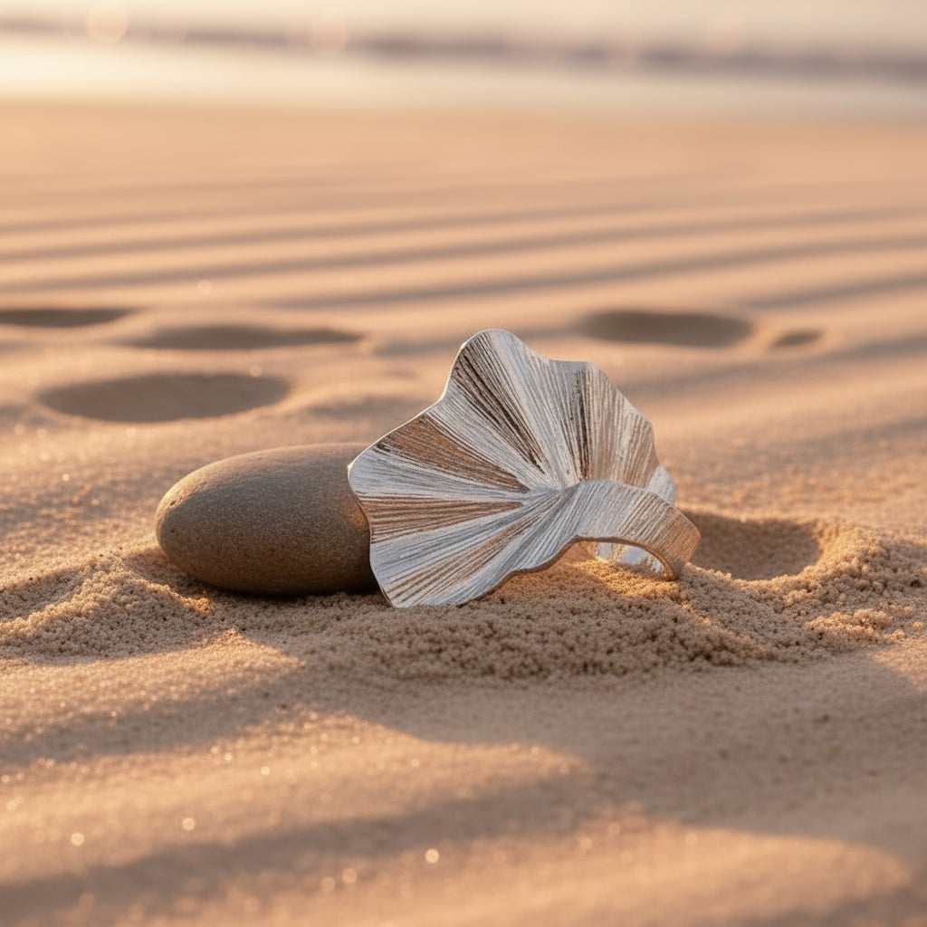 Ginkgo Leaf Ring for Women Men Fashiontrend Classic Metal Pleated Personality Leaf Fan-Shaped Finger Ring Punk Party Jewelry - ClosetBlues