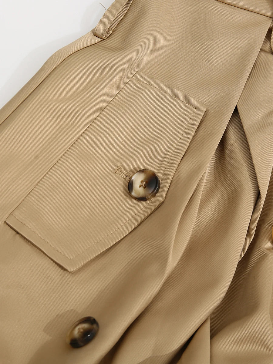 Bulonesse Trench Coat Strapless Maxi Dress Double Belted