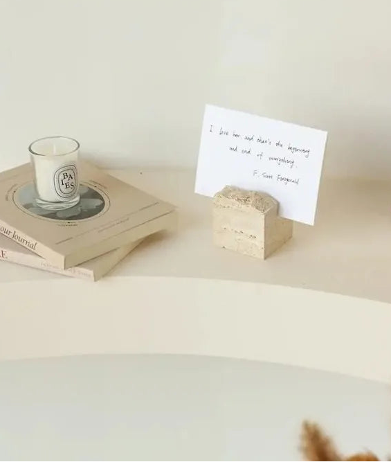 Casa Sol Travertine Card Holder - ClosetBlues