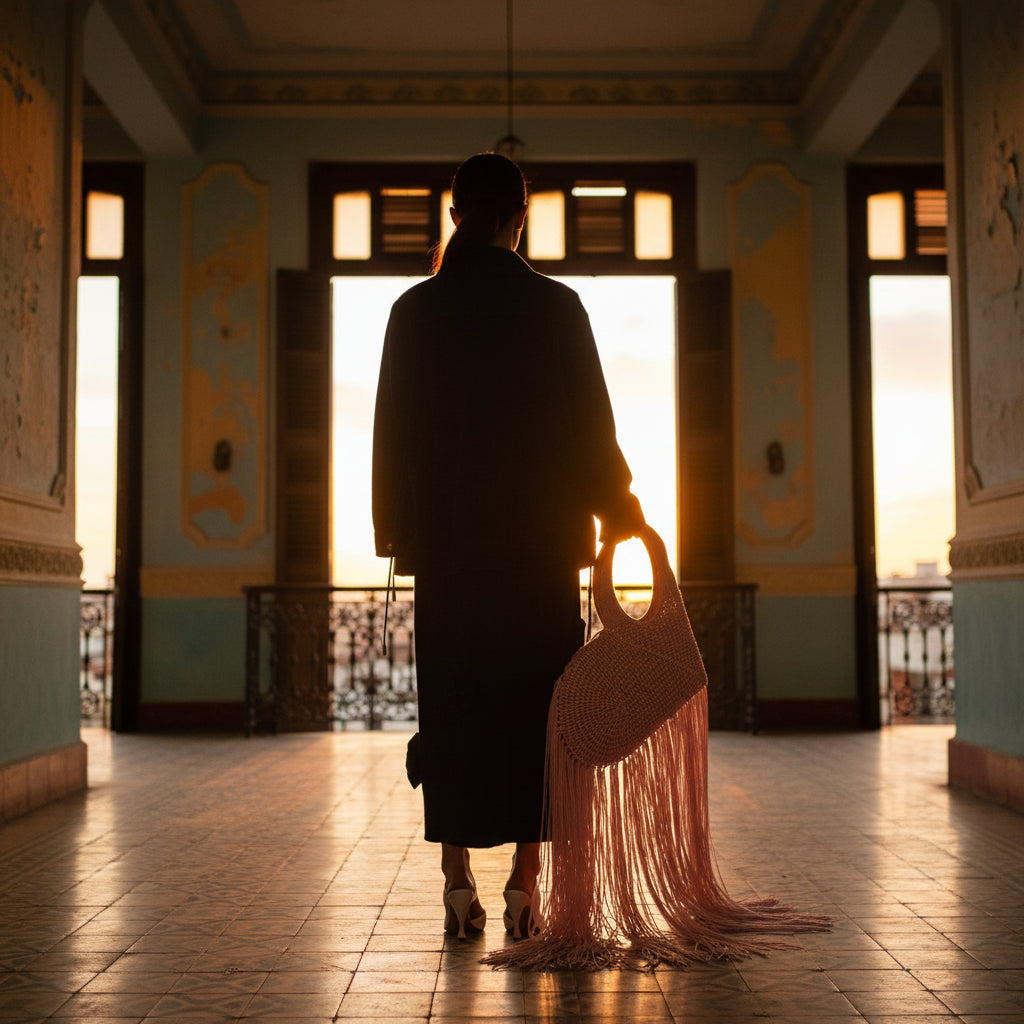 Fashion Cute Woven Pink Heart Fringe Long Tassel Bag Tote Retro Chic Purse for Women Shoulder Bag Purse for Party - ClosetBlues