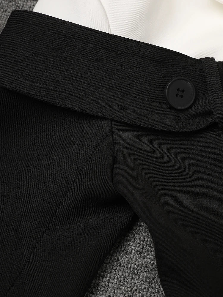 ItsCarl Black Double Breasted Two Tone Blazer Dress