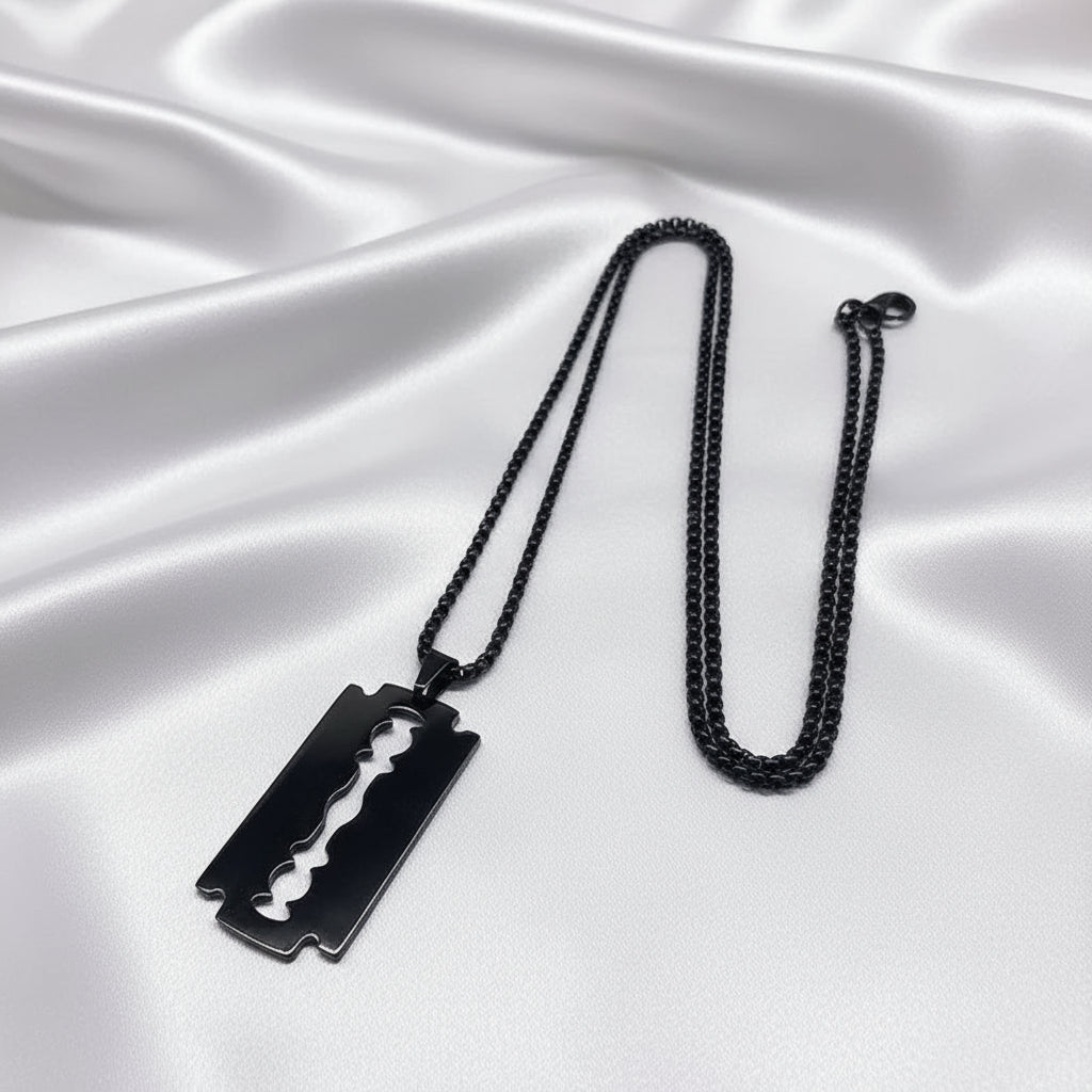 BLKOUT Blade Razor Pendant Necklace