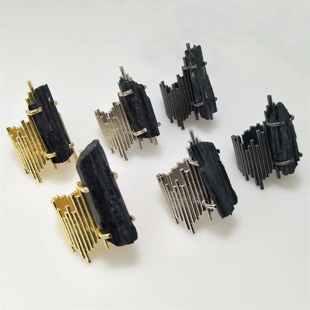 BLKOUT Tourmaline Brutalist Plated Ring