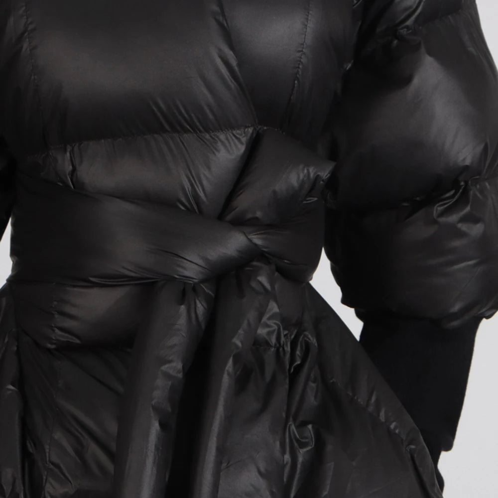 New Look Puff Quilted Kimono Wrap Bomber Jacket