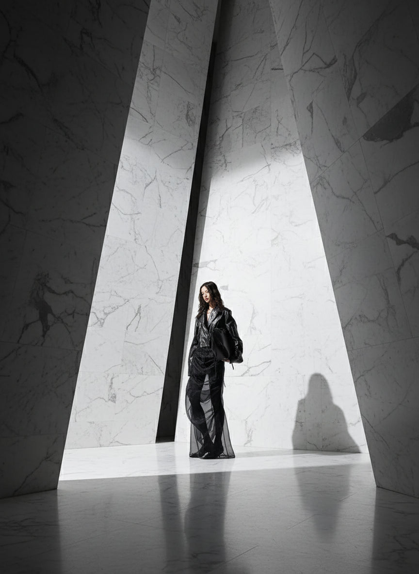 Ladiarra High Waist Black Pleated Sheer Cascade Mesh Skirt