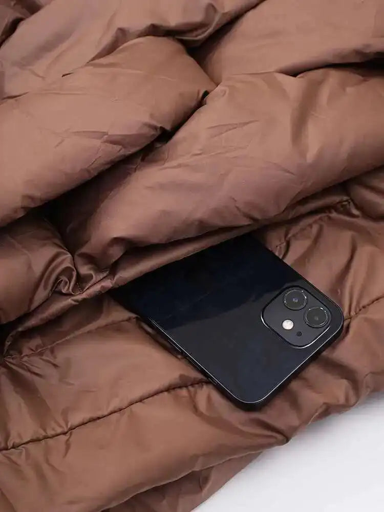 Bremea Brown Braided Puff Thick Jacket