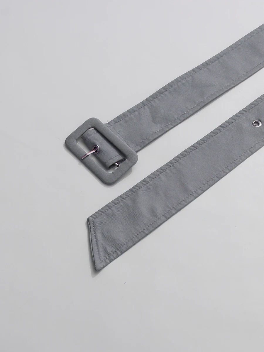 Dinala Power Drop Waist Trench Coat Dress