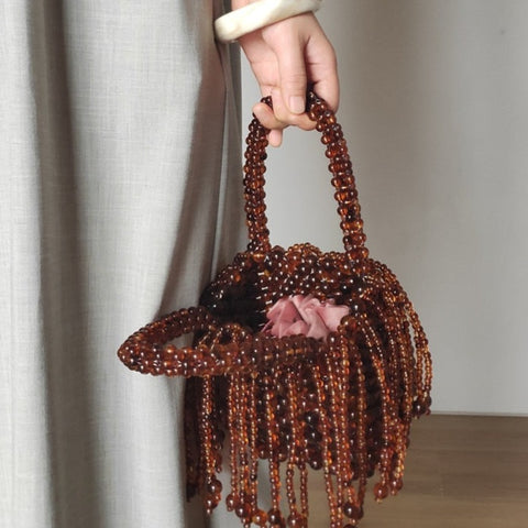 Miss Beaded Octopus Tortoise-Shell Mini Bucket Bag