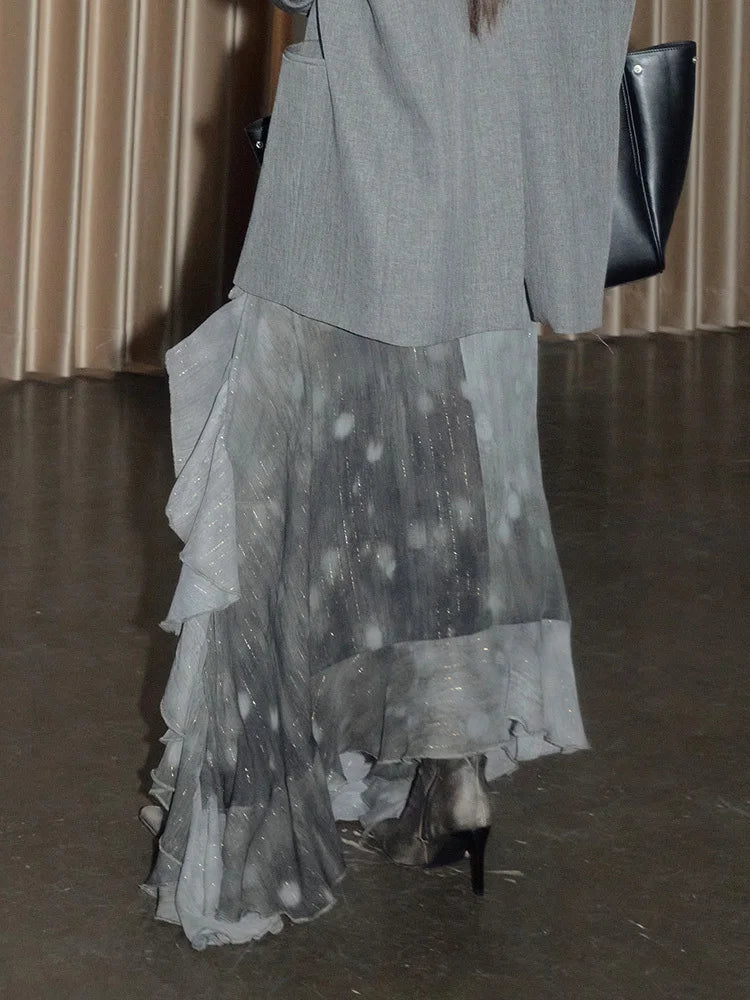 Dumiola Asymetrical Layered Chiffon Maxi Skirt - ClosetBlues