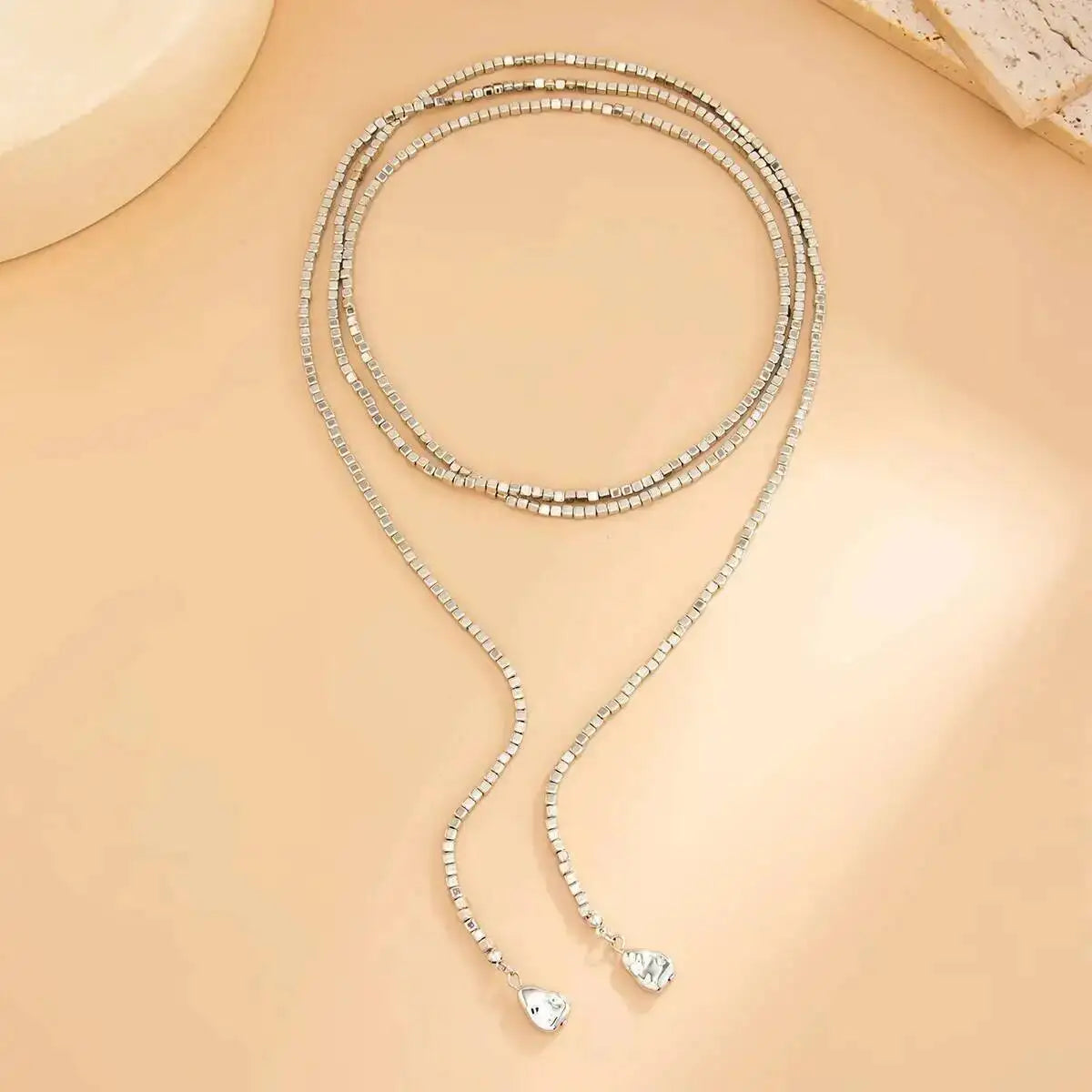 IngeSight.Z 4 Styles Boho Irregular CCB Beaded Long Necklace Women Hip Hop Creative Sexy Y-Shaped Clavicle Chain Elegent Jewelry - ClosetBlues