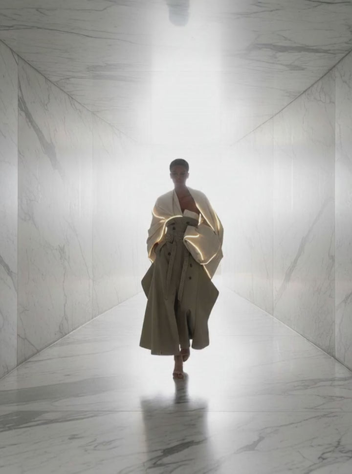 Bulonesse Trench Coat Strapless Maxi Dress Double Belted