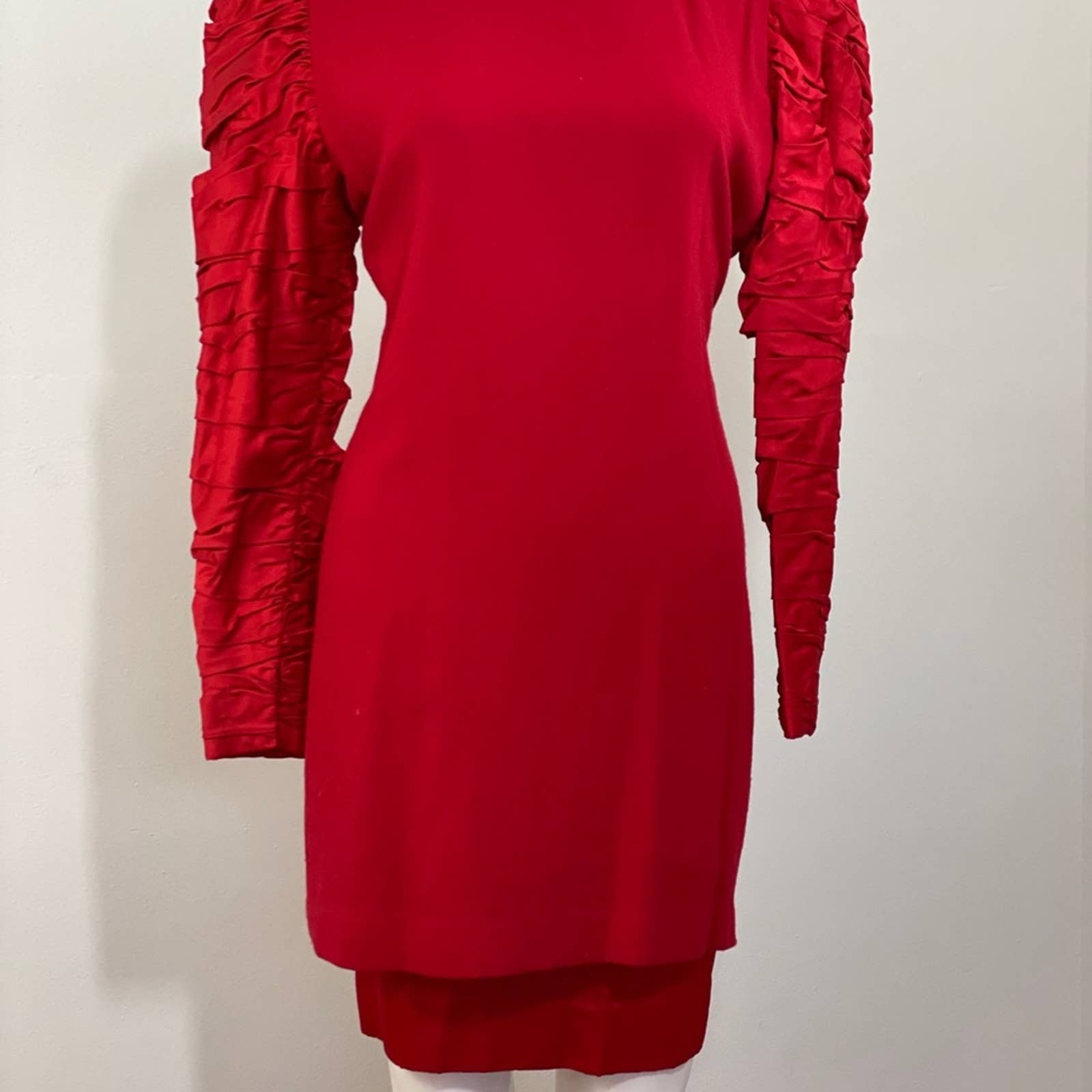 Vintage Bill Blass Dress with Statement Ruched Sleeves