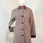 Vintage Montgomery Ward Tweed Coat dress with red burgundy trims in velv…