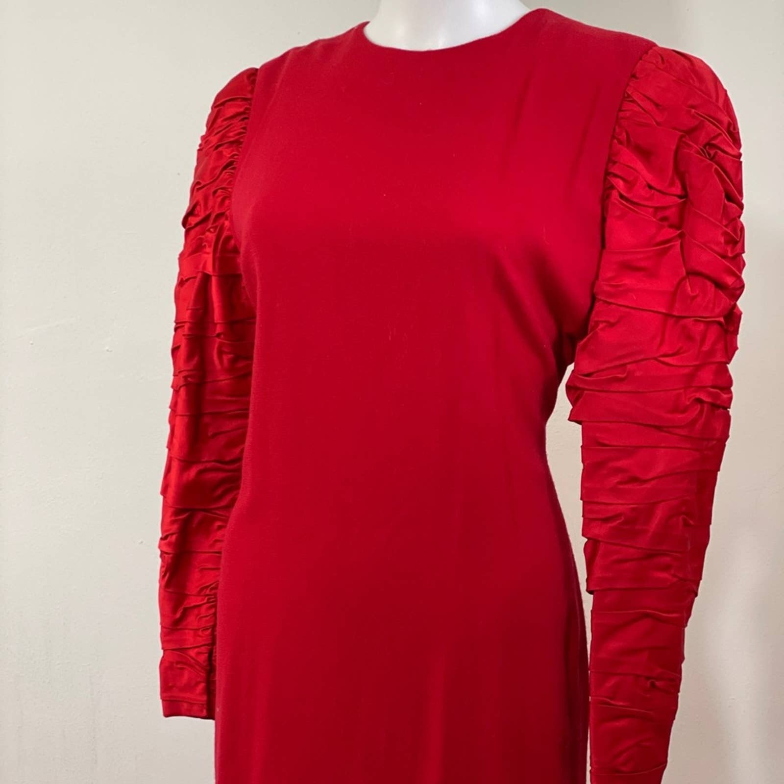 Vintage Bill Blass Dress with Statement Ruched Sleeves