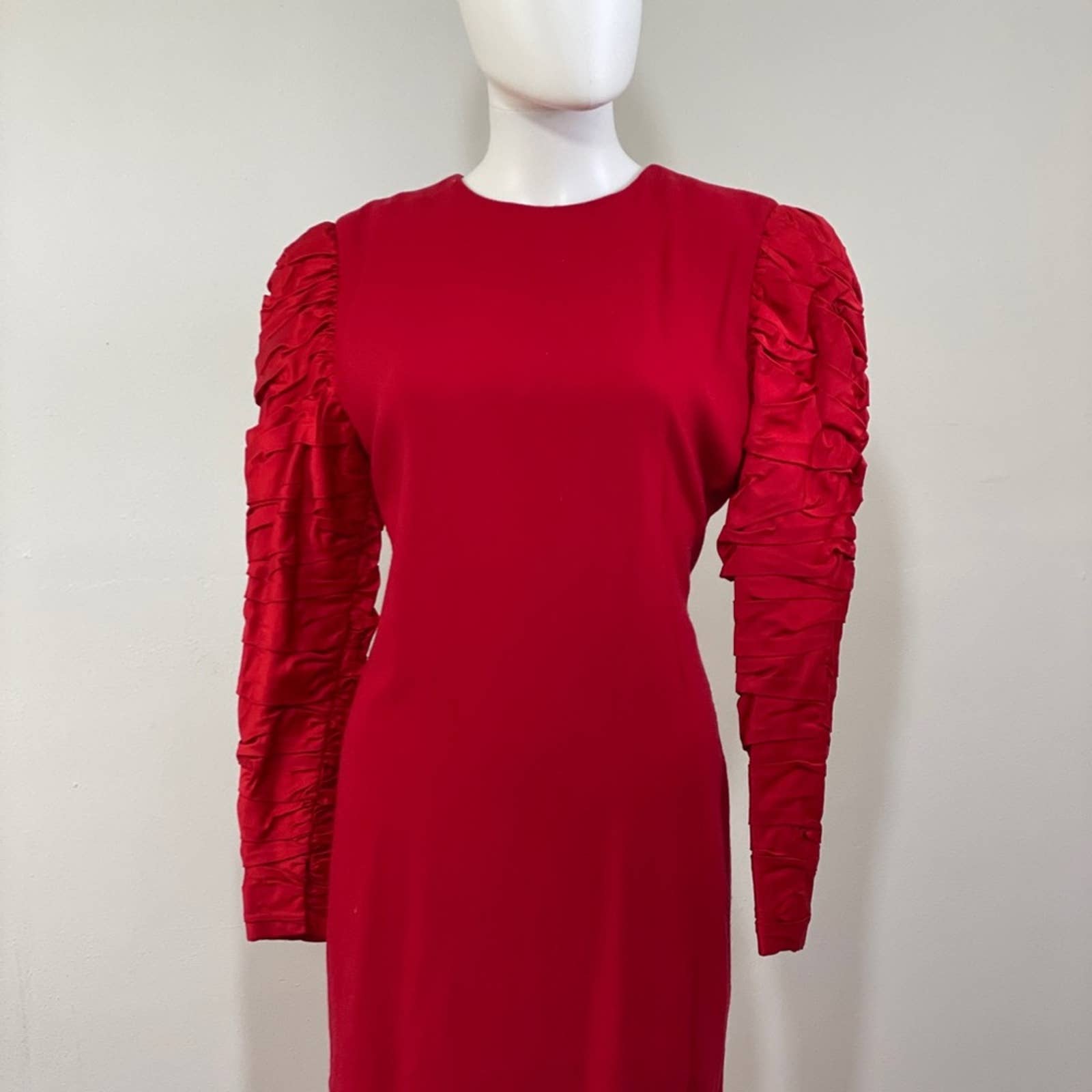 Vintage Bill Blass Dress with Statement Ruched Sleeves