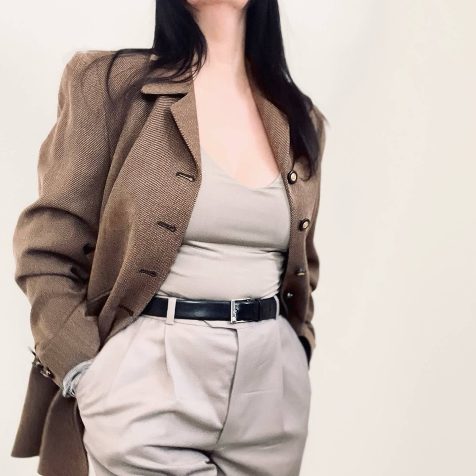 Vintage Louis Feraud Wool Skirt Suit Set