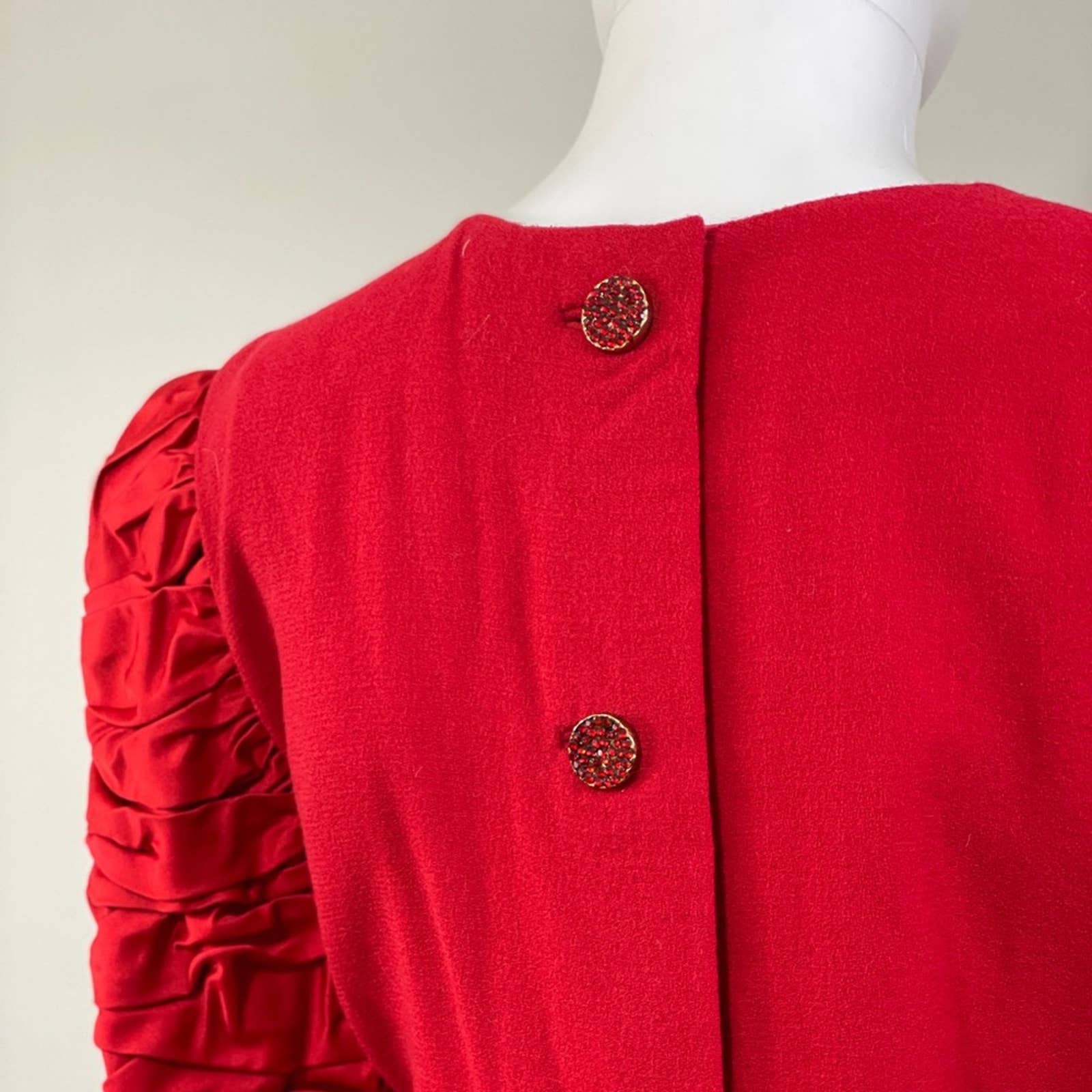 Vintage Bill Blass Dress with Statement Ruched Sleeves