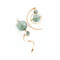 Orna Glass Drop Earrings Asymmetrical Swirls - ClosetBlues