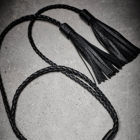 BlackOut Tassel Leather Necklace