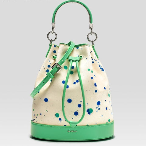Spring Splash Dotted Bucket Bag