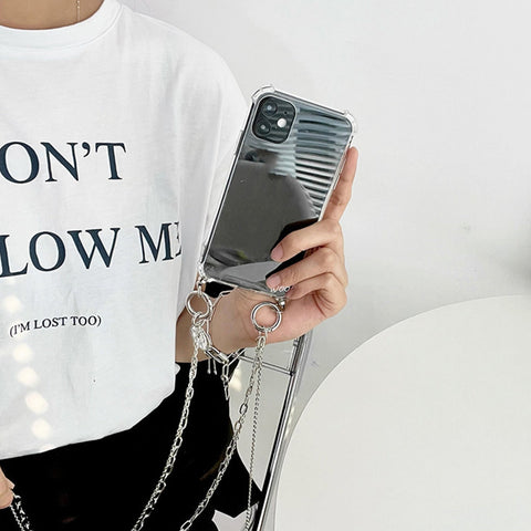 Crossbody Lanyard Pearl  Chain Transparent Phone Case