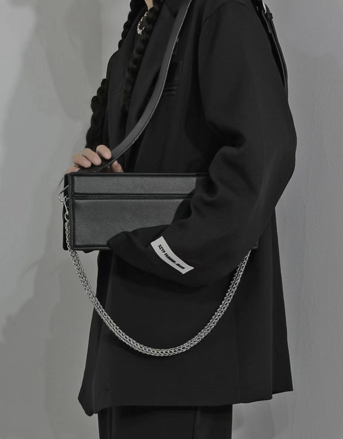 Double Chain Baguette Bag