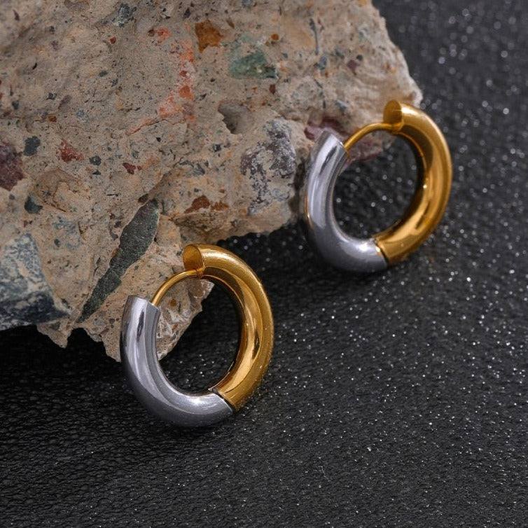 Gussie Two Tone Gold/Silver Mini Hoops