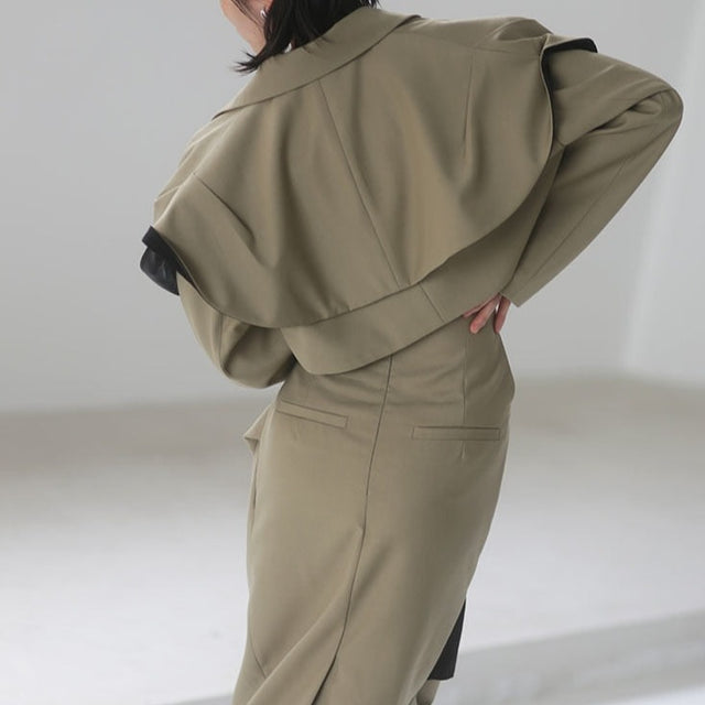 Neema Cropped Olive Khaki Jacket ClosetBlues