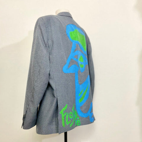 Floyd + Le Bleu(e) One of a Kind Gray Plaid Suit Jacket