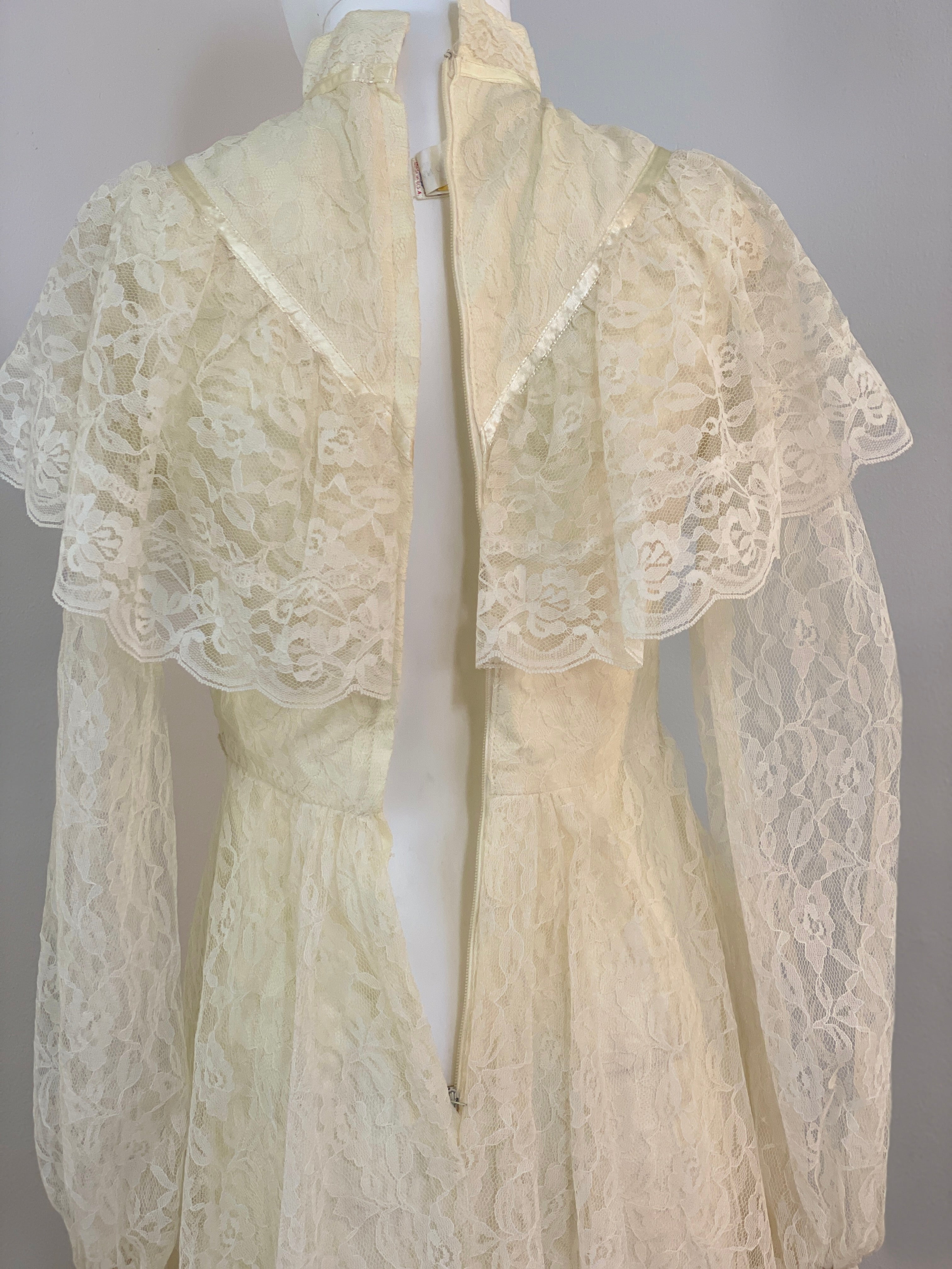 Vintage Handmade Prairie Lace Dress - ClosetBlues