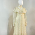 Vintage Handmade Prairie Lace Dress - ClosetBlues