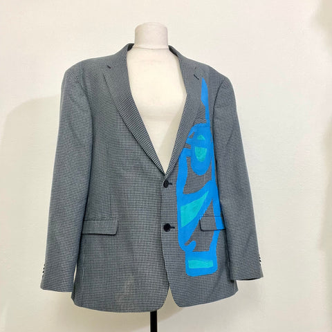 Floyd + Le Bleu(e) One of a Kind Gray Plaid Suit Jacket