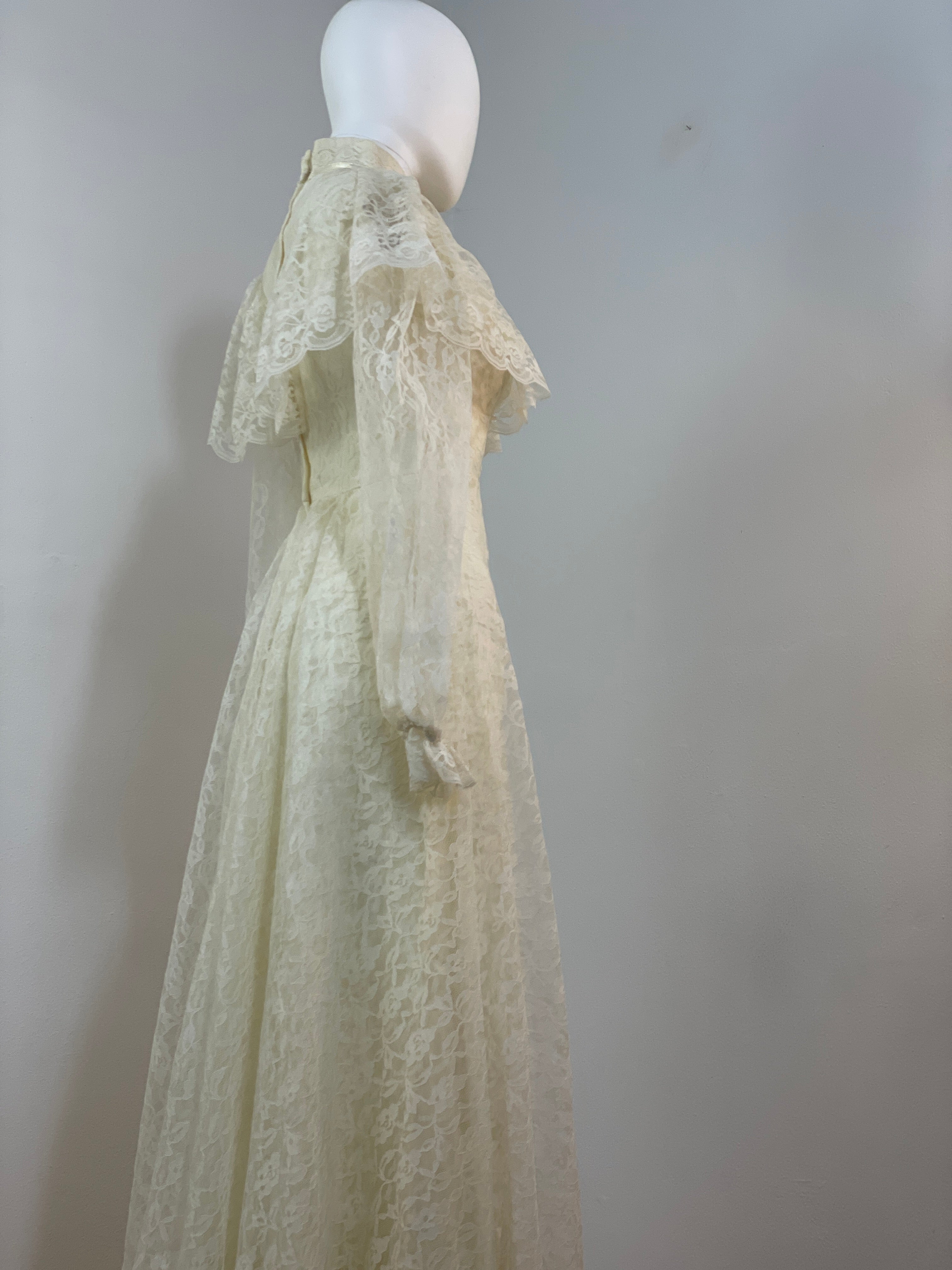 Vintage Handmade Prairie Lace Dress - ClosetBlues