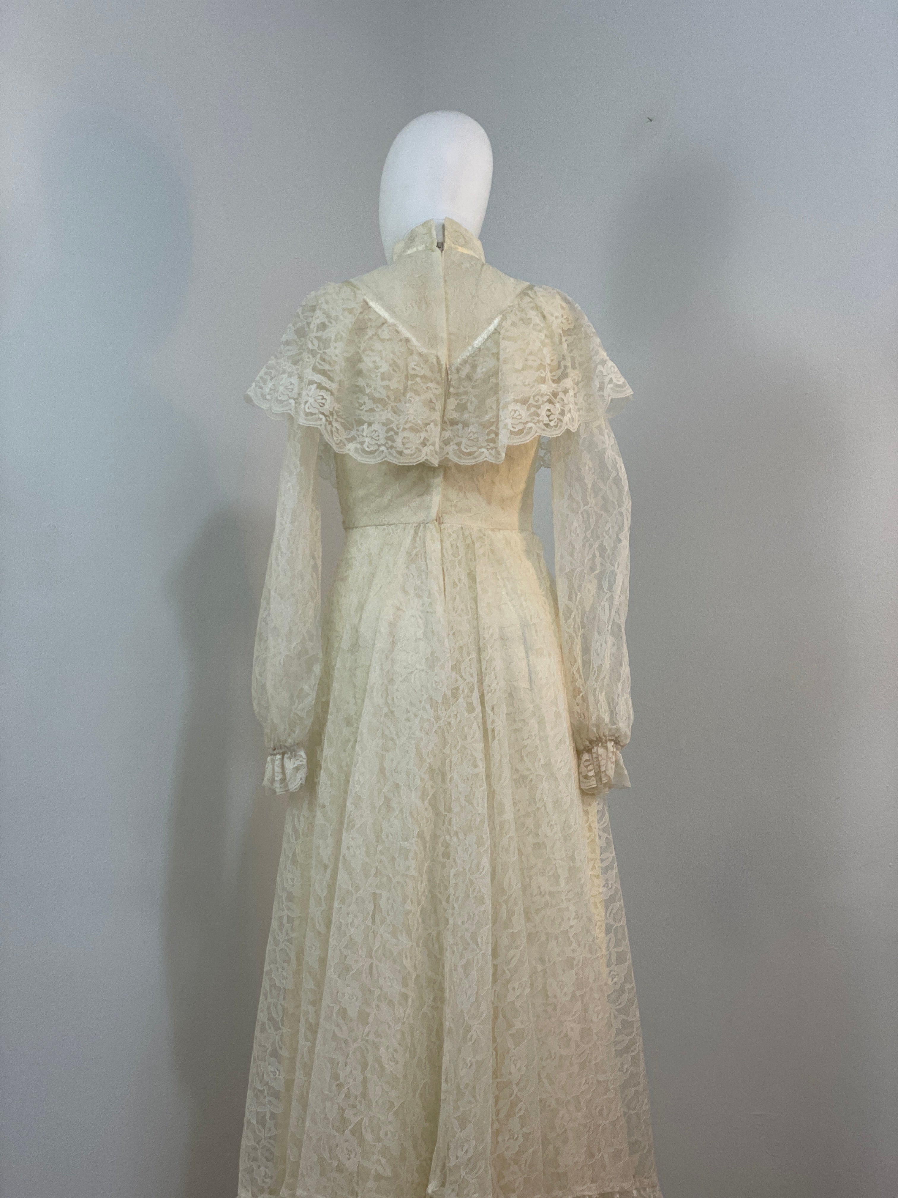 Vintage Handmade Prairie Lace Dress - ClosetBlues