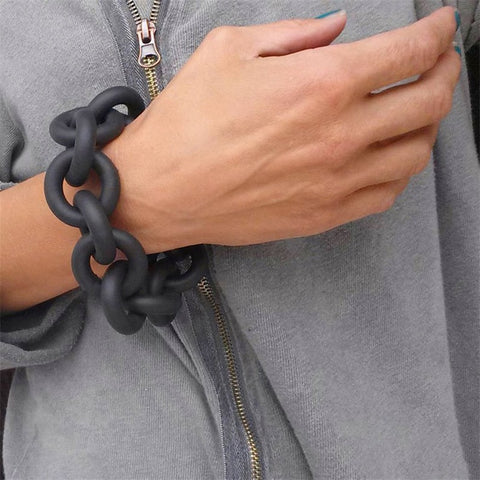 Chainized!! a Bracelet Pulsera Art Rubber Jewelry Things Handmade Contemporary Popular Bracelets 2020 Black Fashion Rope Chain Bracelet New - ClosetBlues