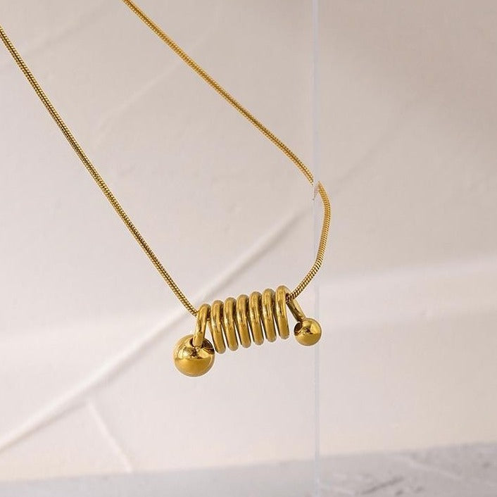 Gussie Twisted Metal Geometric Pendant Necklace - ClosetBlues