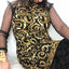 Vintage A. J. Bari Halter Black Gold Sequins Dress - ClosetBlues