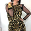 Vintage A. J. Bari Halter Black Gold Sequins Dress - ClosetBlues