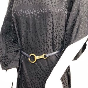 Vintage Frank Masandrea Silk black Dress with belt - ClosetBlues