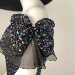 Vintage Mike Benet full circle sequins Black Gown - ClosetBlues