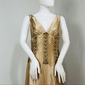 Vintage Jessica McClintock Gold Gown - ClosetBlues