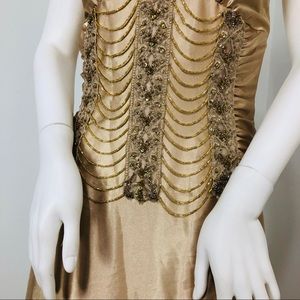 Vintage Jessica McClintock Gold Gown - ClosetBlues